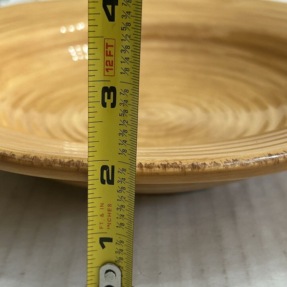 Tabletops Unlimited RUSTICO Bowl Hand Painted Collection Mustard Color 10” - Picture 9 of 10